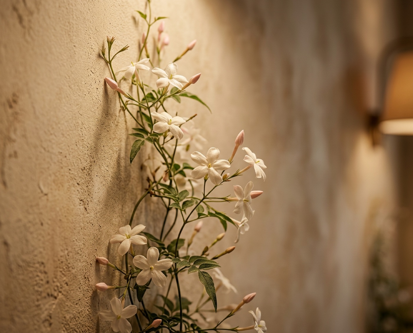 A wallflower climbing the plaster