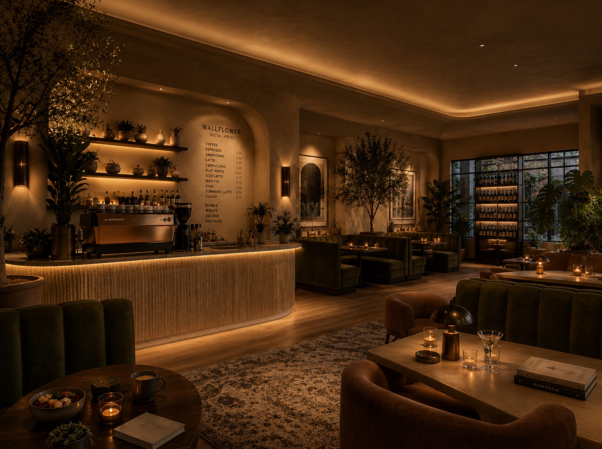 The lounge by candlelight